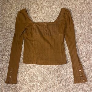 Brown peasant blouse